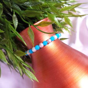 Blue and pearl bracelet