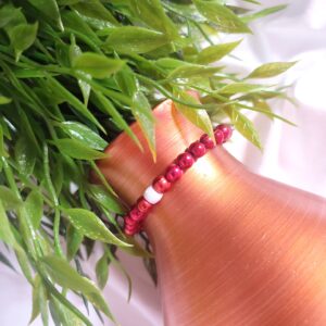 Red and white bracelet