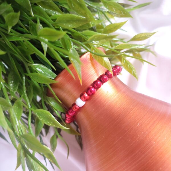 Red and white bracelet